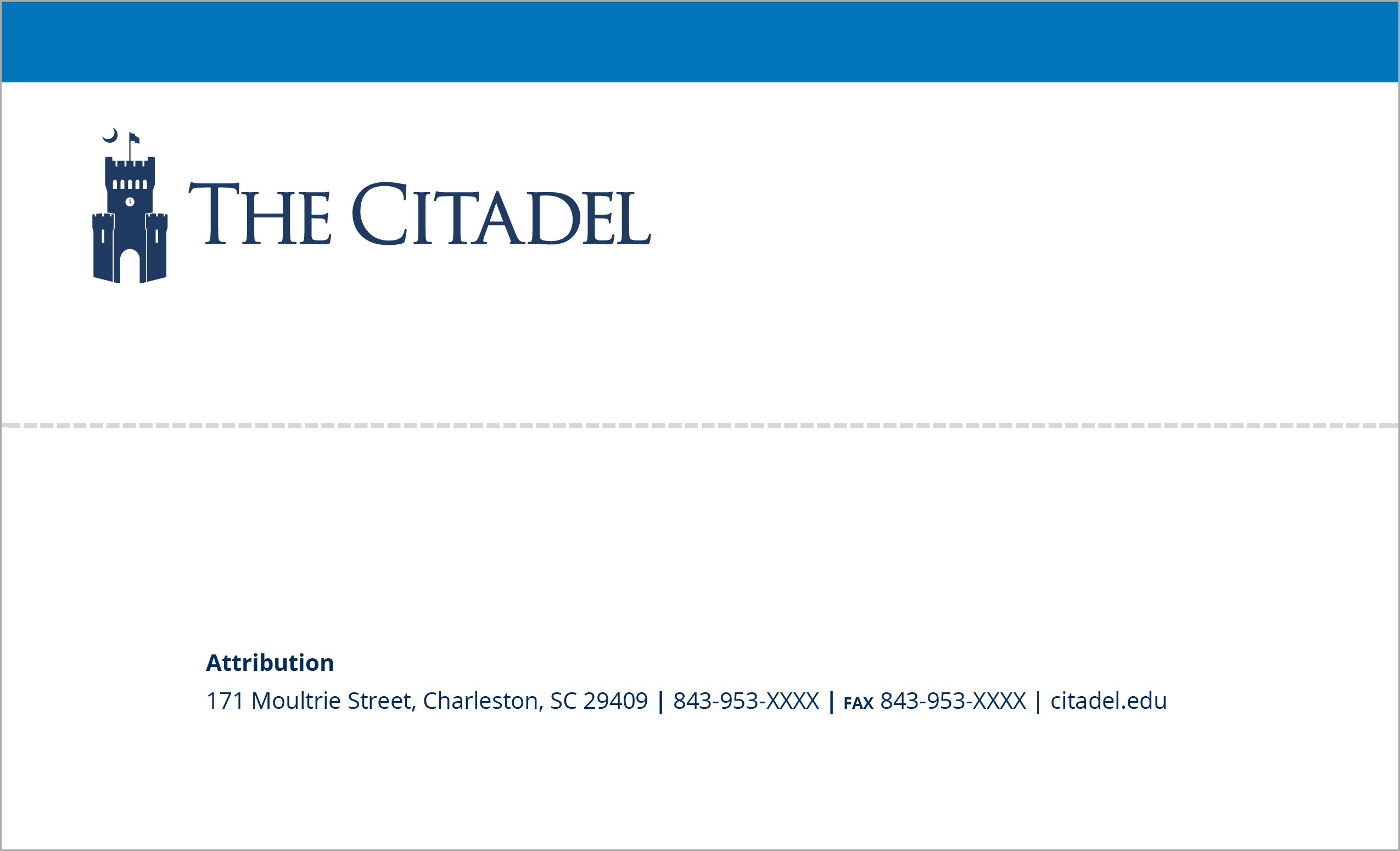 Citadel letterhead template example